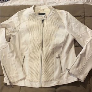 White Bomber style jacket